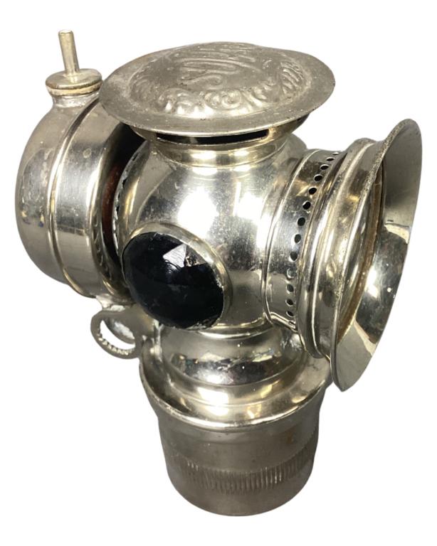 Antique C.M. Hall Solar Motorcycle Jeweled Lamp (1 of 7)