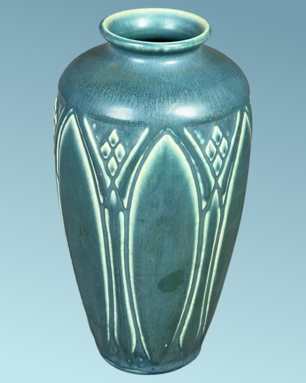 Rookwood Pottery Gothic Arches 1922 Vase 2412: Rookwood Pottery Gothic Arches 1922 Vase. 2412. 7 1/2" tall. Good Condition.