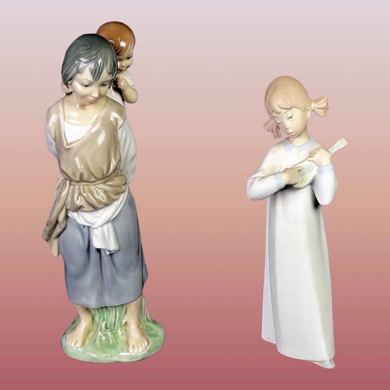 Lladro- Two Porcelain Figurines- Gypsy Girl & Girl (1 of 7)