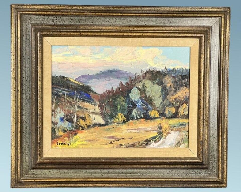 Bela Erdelyi - Mountain Landscape Oil on Canvas (1 of 3)