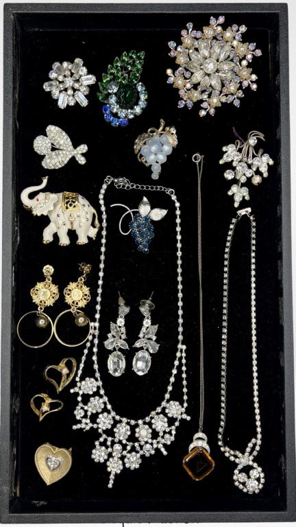 Group of Vintage Jewelry- Brooches, Necklaces (1 of 3)