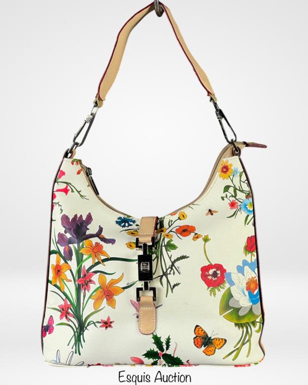 Gucci Jackie O Flora Canvas Handbag/ Purse/ Bag (1 of 5)