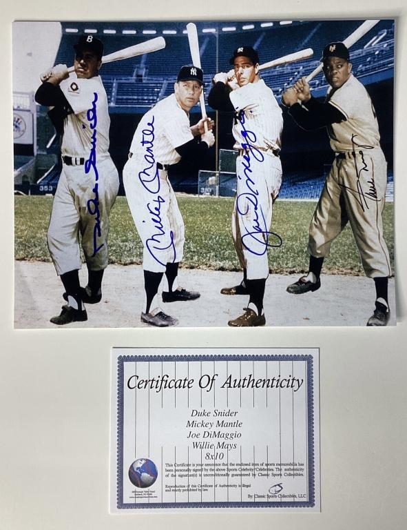 Baseball Immortals Autographed Photo- Mays, Mantle (1 of 4)