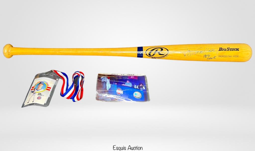 Ryne Sandberg Signed / Autographed Baseball Bat (1 of 7)