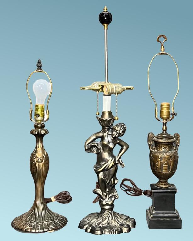 3 Vintage Figural Lamps- Art Nouveau & Neo c (1 of 4)