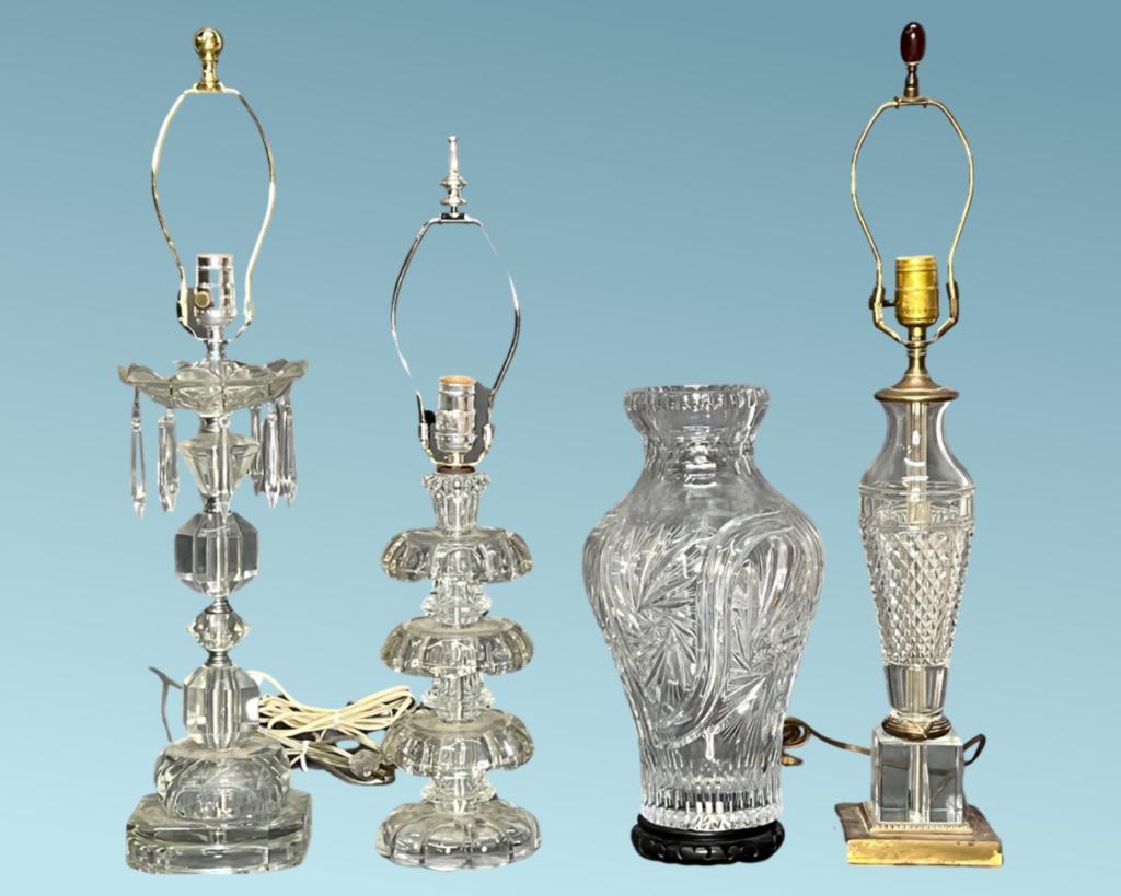 Vintage Hollywood Regency Crystal Glass Lamps (1 of 3)