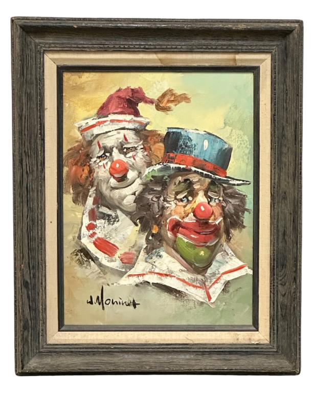 William Moninet- Portrait of a Clown Oil Painting (1 of 3)