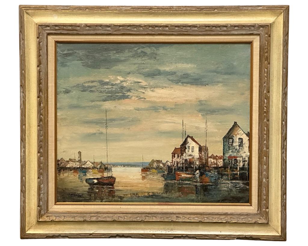Clement- Seashore Village Oil Painting (1 of 3)