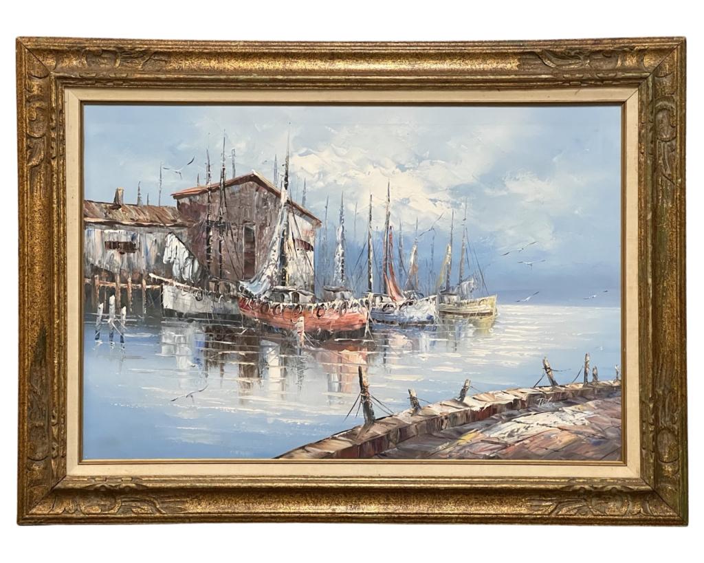 Peter- Fishermen Boat Harbor Oil Painting (1 of 3)