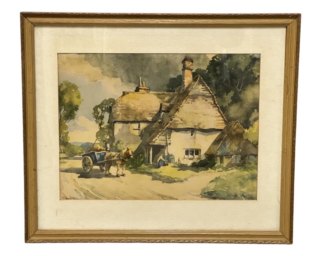 William Hyams- Kentish Cottage Watercolor Painting (1 of 3)