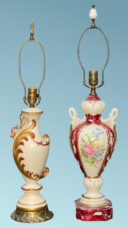 Two Vintage Victorian Style Table Lamps (1 of 4)