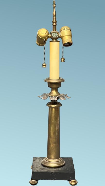 Chapman- Vintage French Style Brass Column Lamp (1 of 4)