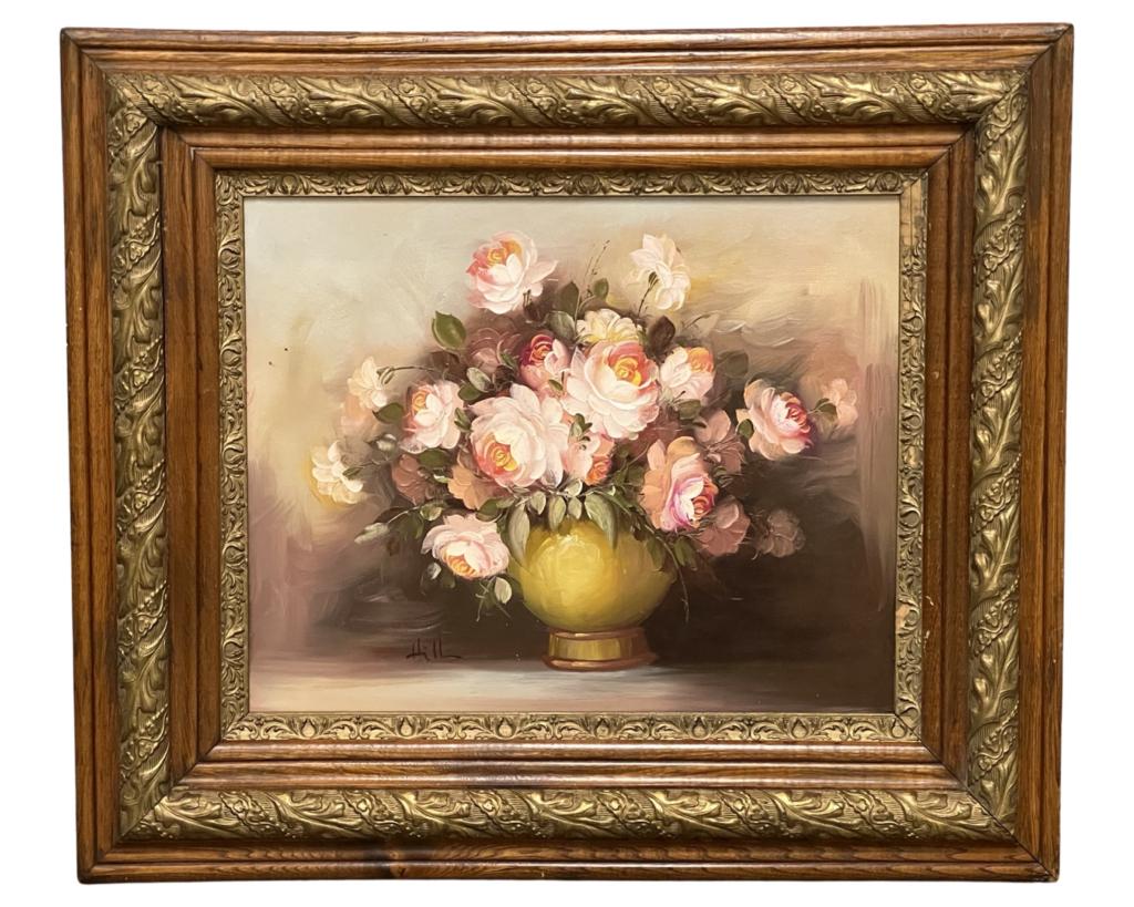Unknown Artist Vase with Roses Still Life Painting (1 of 3)