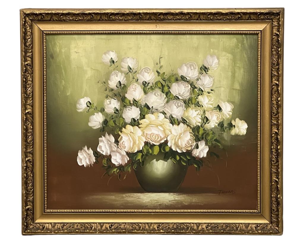 Thomas- Still Life with White Flowers Oil Painting (1 of 3)