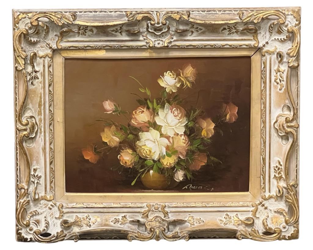 Robert Cox Still Life Vase with Roses Oil Painting (1 of 3)