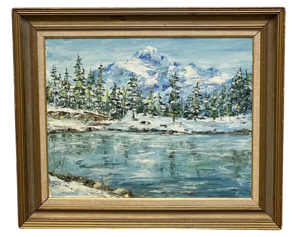 Unknown Artist- Winter Mountain Landscape Painting (1 of 3)
