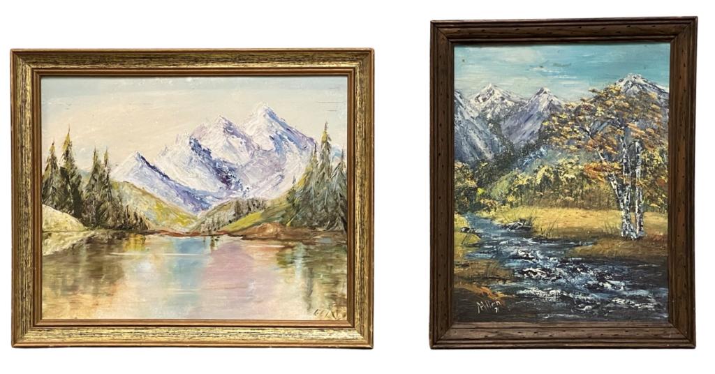 Two Mountain Landscape Oil Paintings (1 of 6)