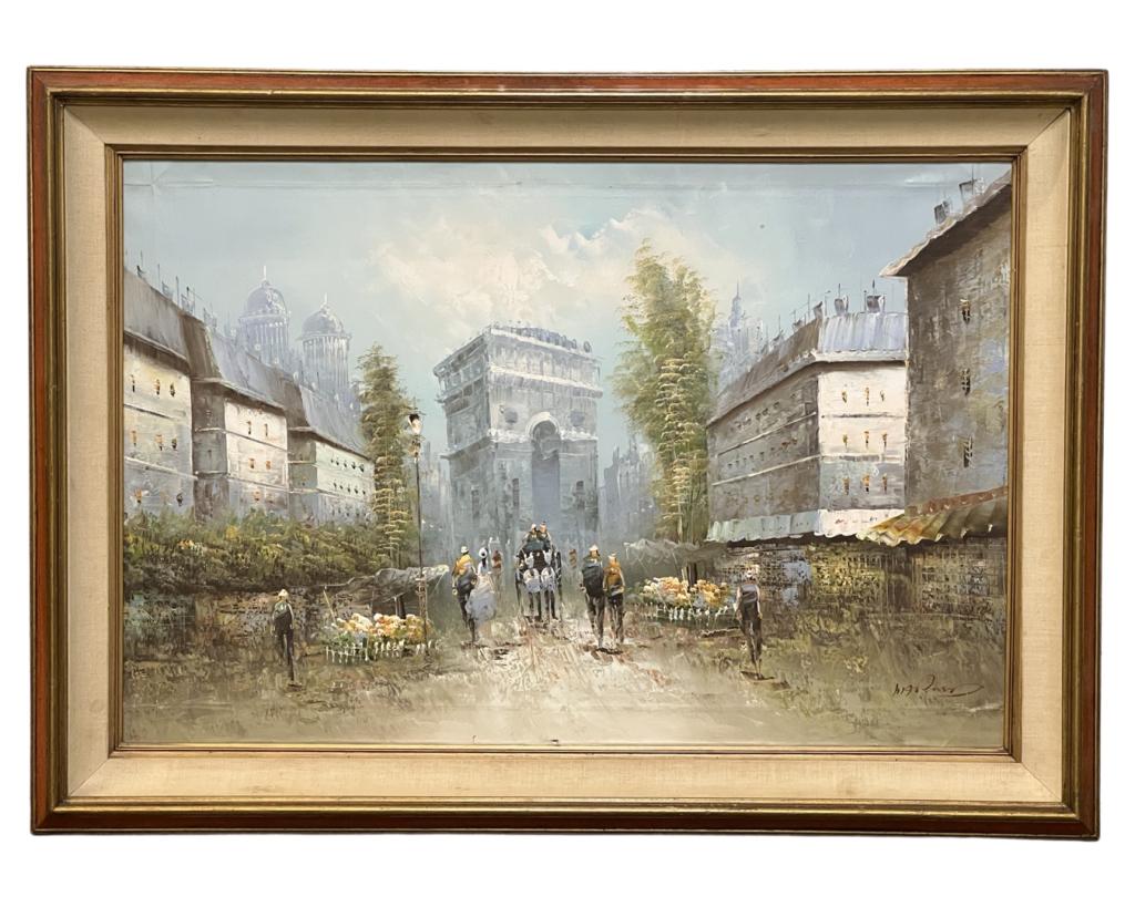Unknown Artist- Paris Street View Oil Painting (1 of 3)