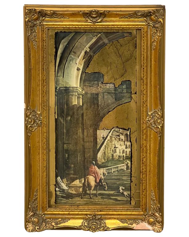 Bellotto Bernardo (after) Photochrom Art Print: (after) Bellotto Bernardo (1720-1780) Photochrom Art Print. Measures 29 1/2"x 17 1/2" framed. Good Condition.