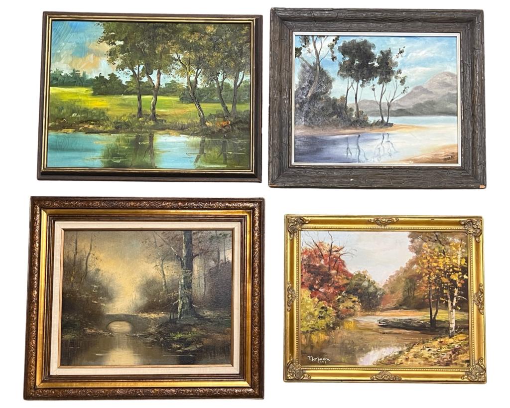 Four Vintage Landscape Oil Paintings (1 of 9)
