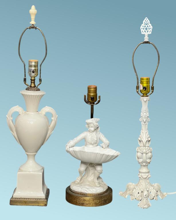 Vintage FiguralPorcelain & Cast Iron Table Lamps (1 of 4)