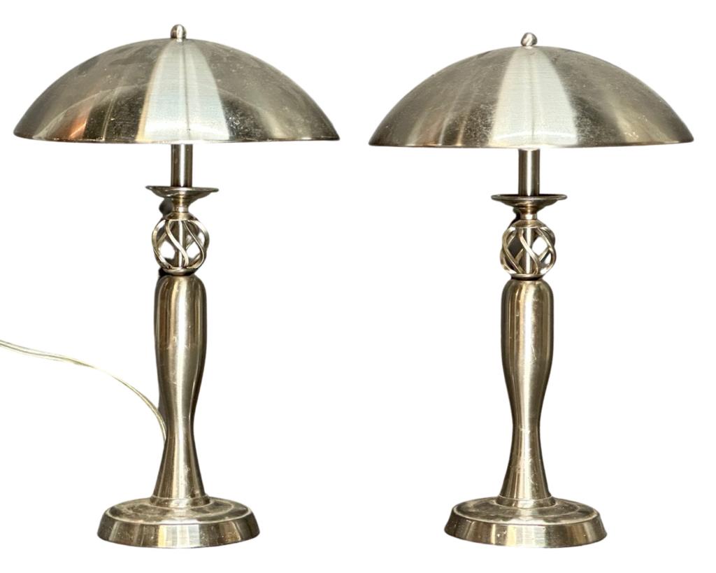 Pair of Art Deco Style Disc Shade Table Lamps (1 of 2)