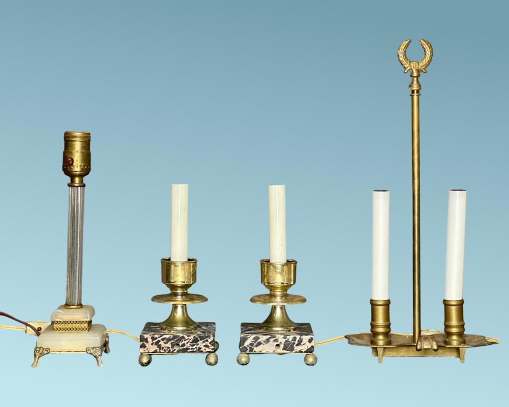 Four Vintage Candlestick Table/ Nightstand Lamps (1 of 3)