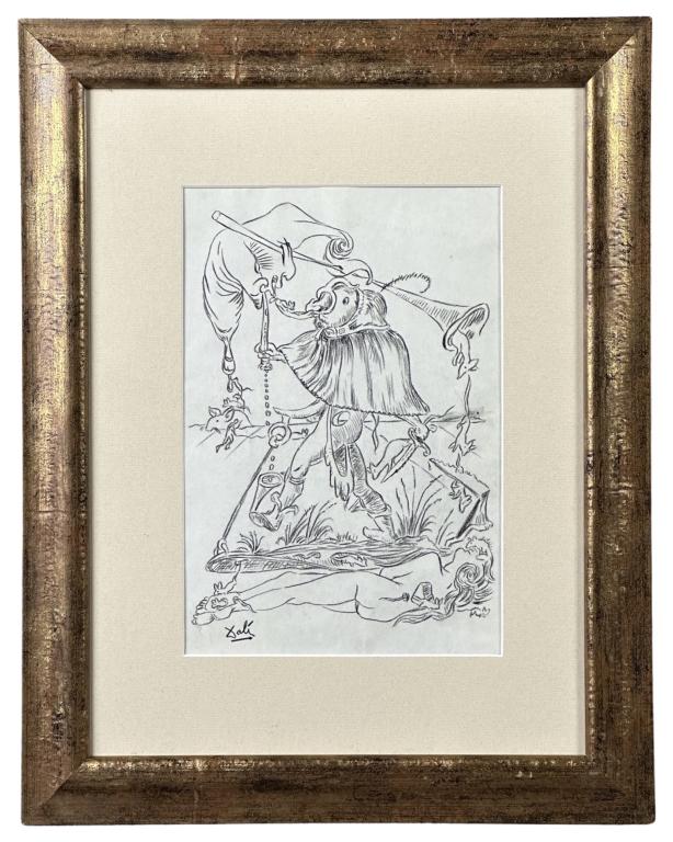 Salvador Dali (in Style) Drawing Signed Dali (1 of 4)