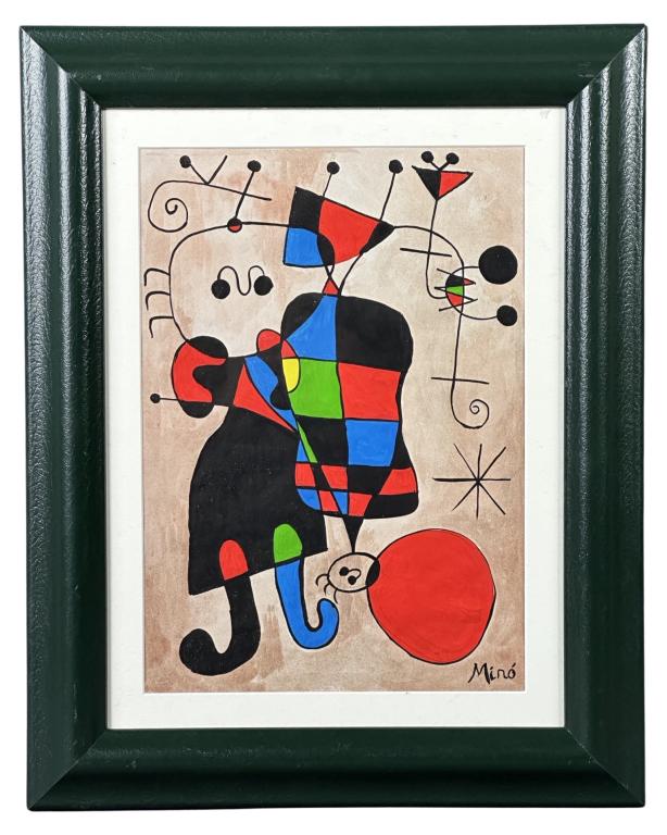 Joan Miro (in style) Abstract Drawing signed Miro (1 of 4)