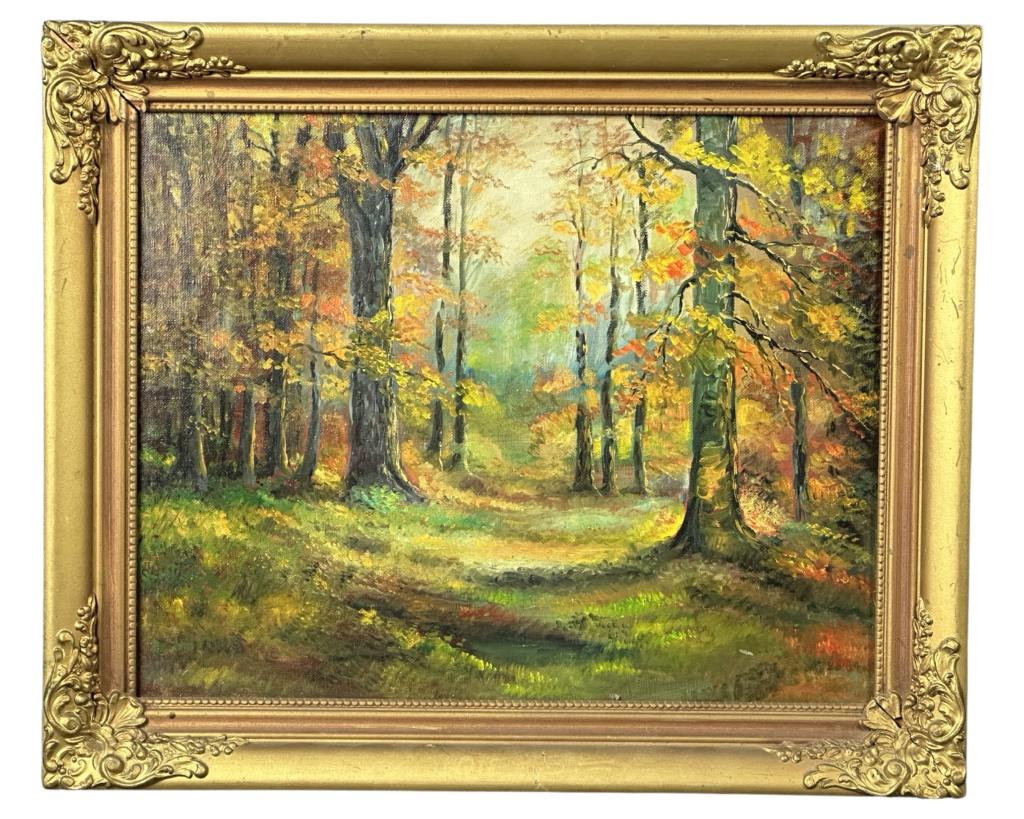 Sylvia Dyer- Forest Landscape 1968 Oil Painting (1 of 3)