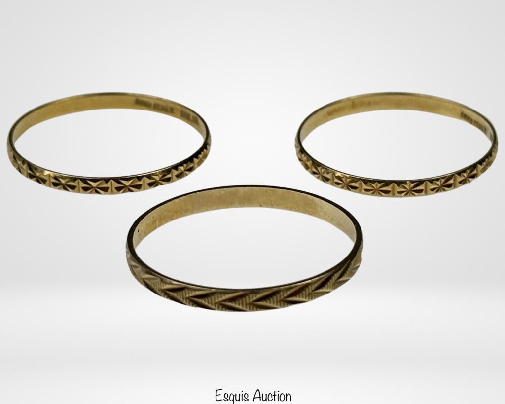 18K Gold Band Rings- Lot of 3 (1 of 4)