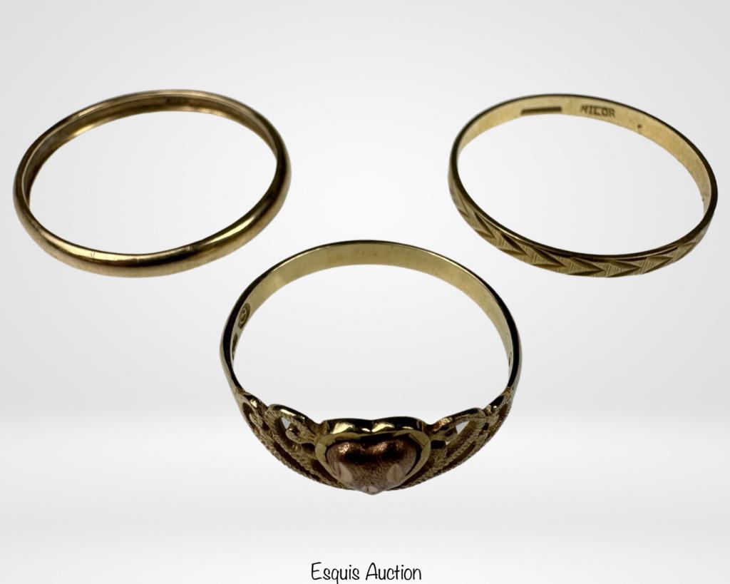 14k Gold-3 Ladies Band Rings (1 of 5)