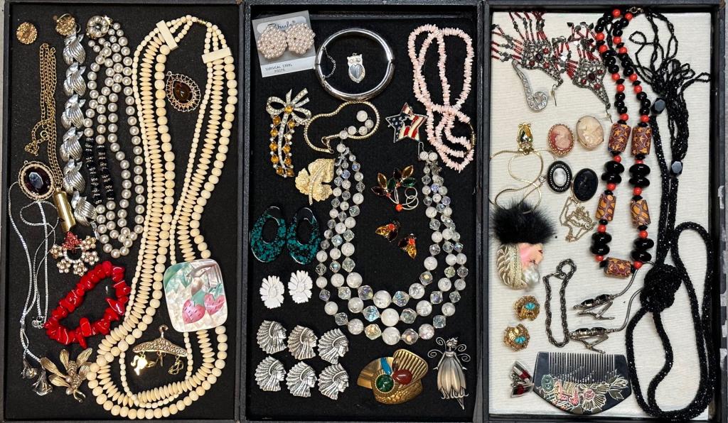 3 Trays of Vintage Costume Jewelry (1 of 4)