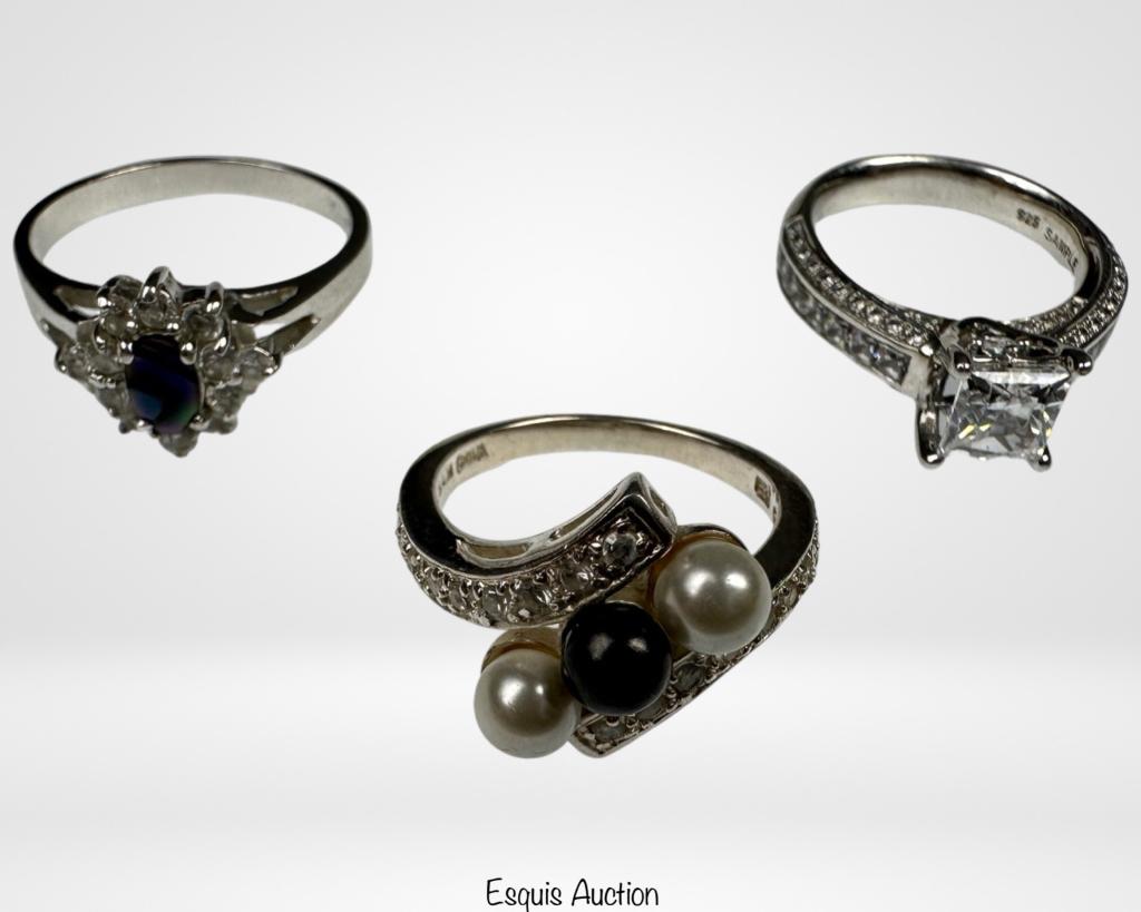 3 Elegant Ladies Sterling Silver Rings (1 of 7)