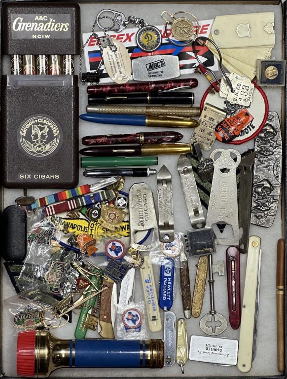 Men's Lot- Pens, Pins, Cufflinks, Cigars, Knives (1 of 3)