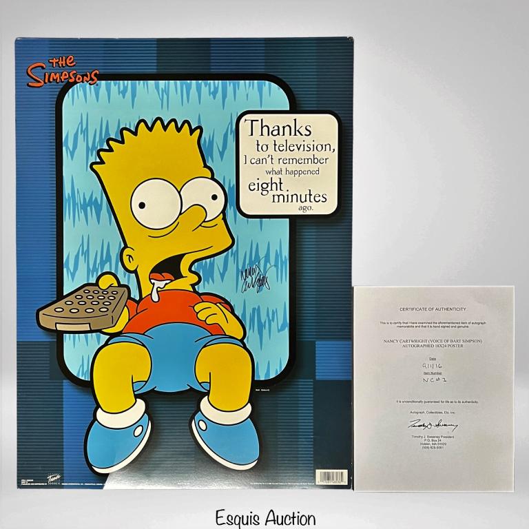 Bart Simpson- Nancy Cartwright Signed Poster (1 of 4)