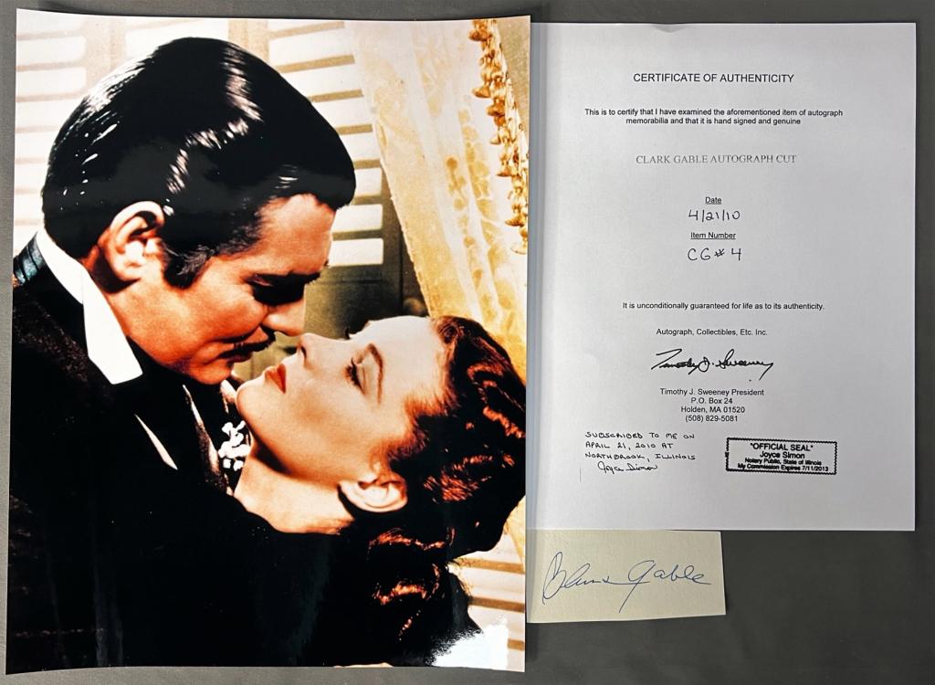 Clark Gable Autograph/ Signature w/ Photograph (1 of 4)
