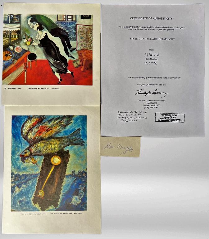 Marc Chagall Autograph/ Signature w Art Book Pages (1 of 5)