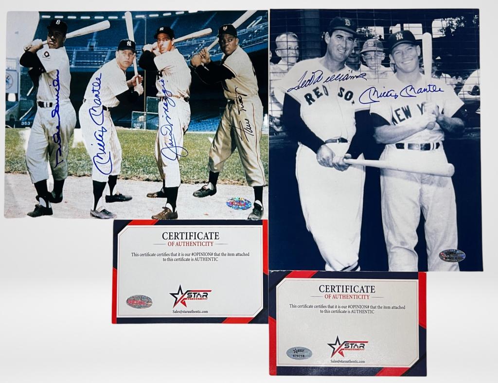 Baseball Immortals Signed Photos- DiMaggio, Mantle (1 of 9)