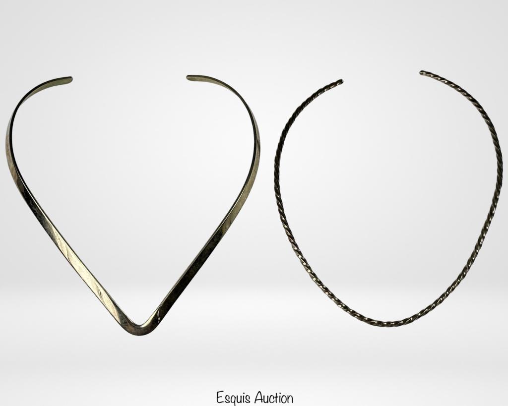 Sterling Silver Jewelry- Two Collar Necklaces (1 of 3)