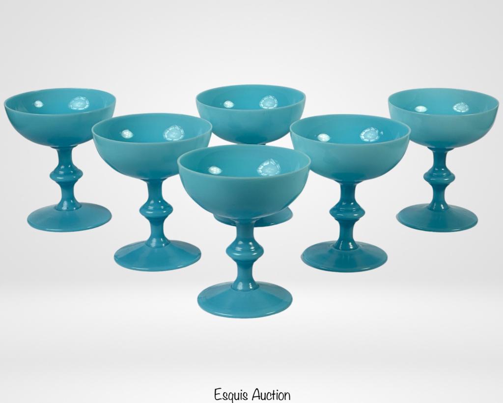 Portieux Vallerysthal French Blue Opaline Glass (1 of 5)