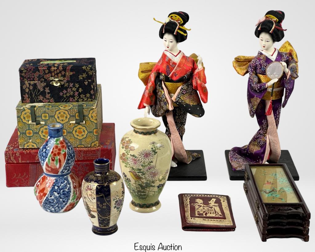Asian Collectibles- Vases, Geisha Dolls, Tea Set (1 of 11)