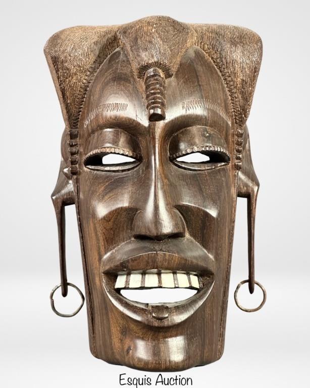 African Solid Wood Carved Face /Wall Mask (1 of 5)