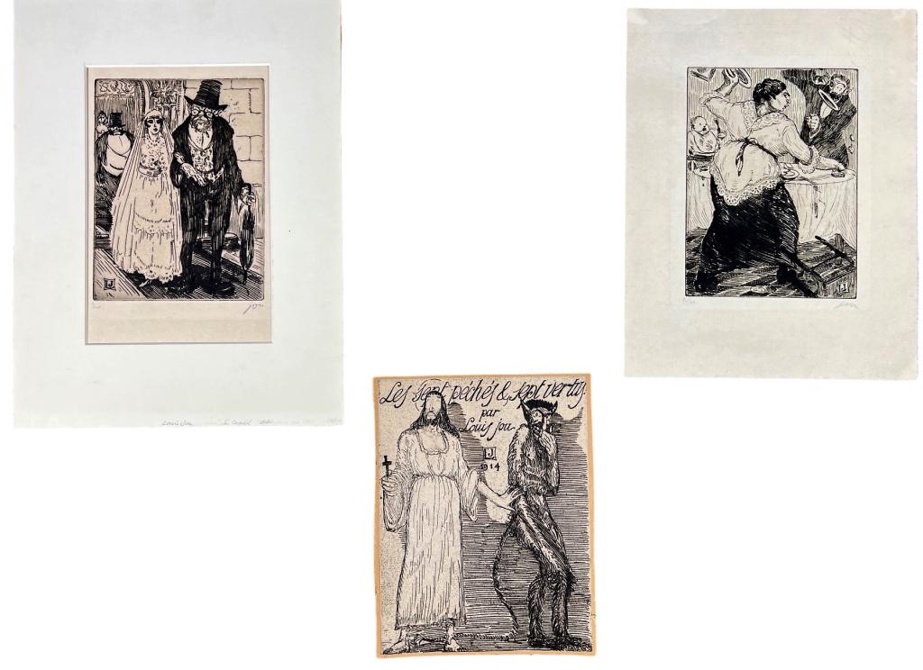 Louis Jou- Three Signed Limited Edition Etchings (1 of 8)