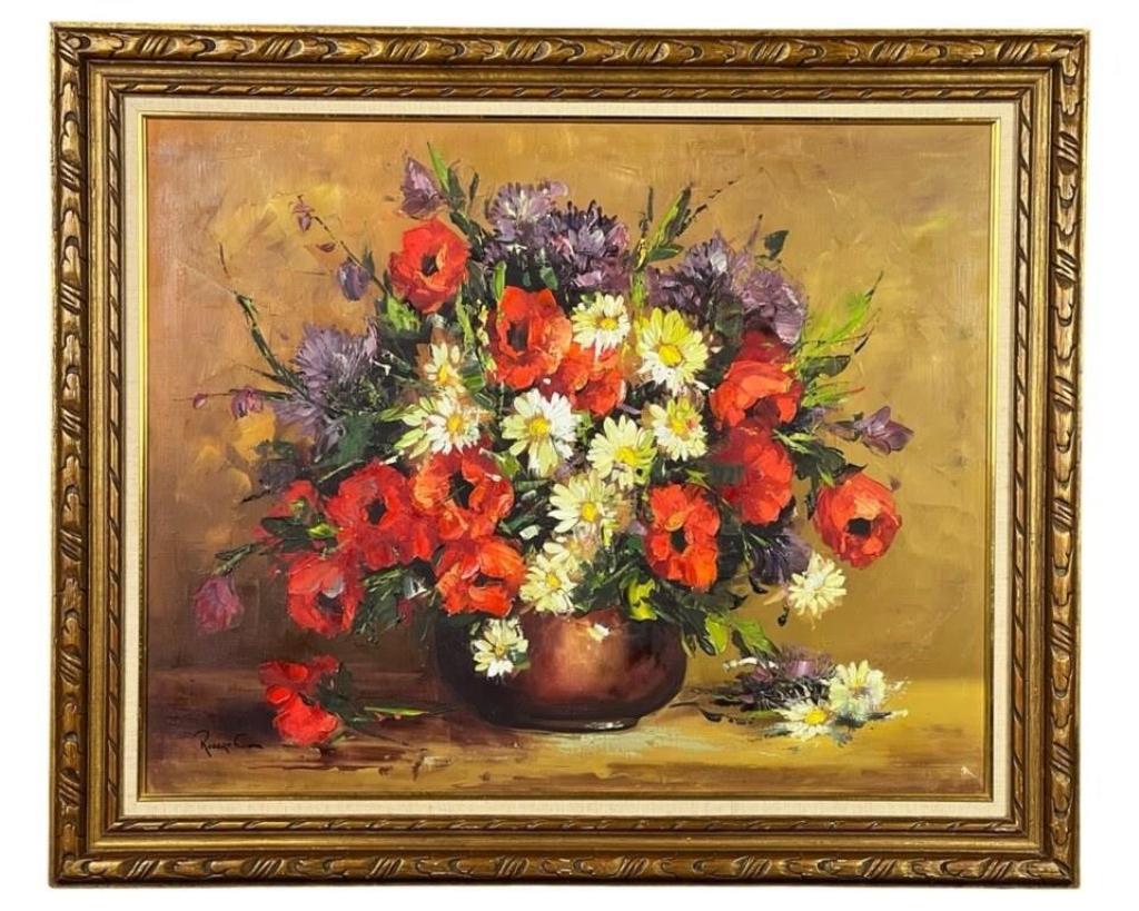 Robert Cox- Large Still Life Oil Painting- Flowers (1 of 3)