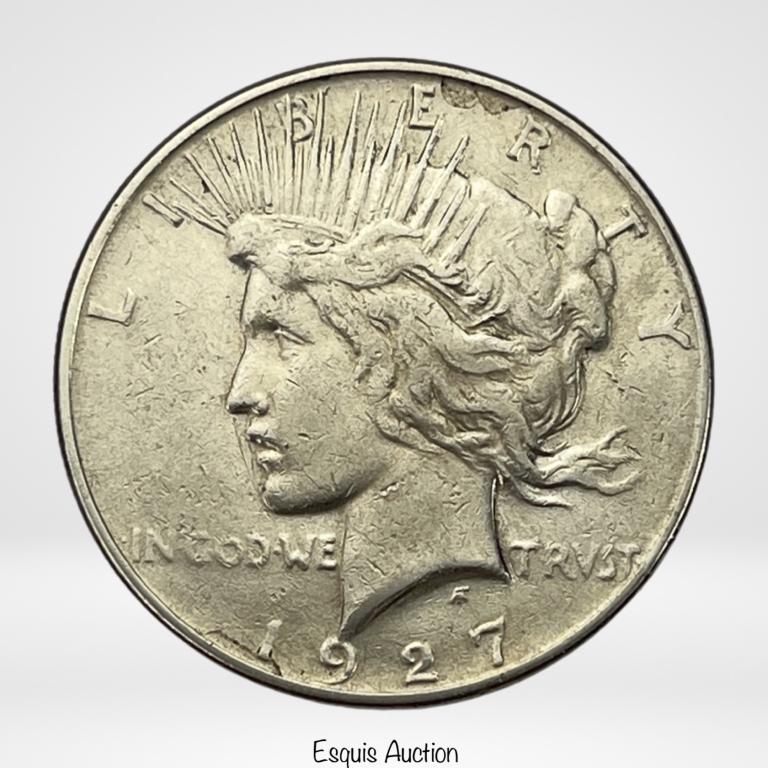 1927 S US Silver Peace Dollar Coin- High Grade (1 of 2)