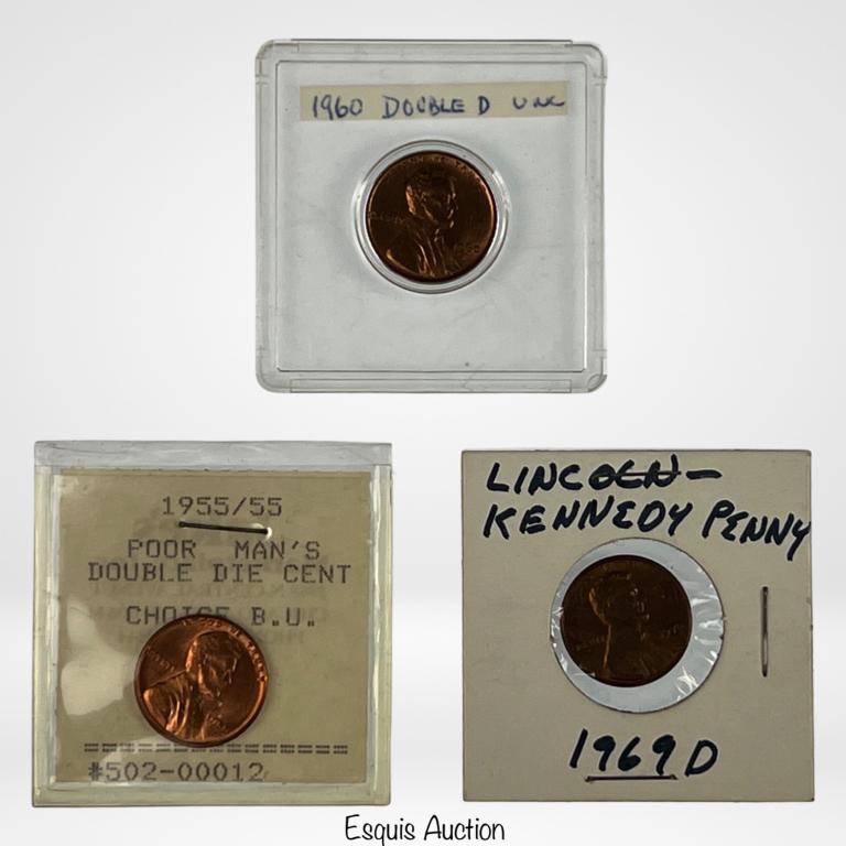 1955/55 Poor Man's Double DIe Cent, Lincoln- Kenne (1 of 6)