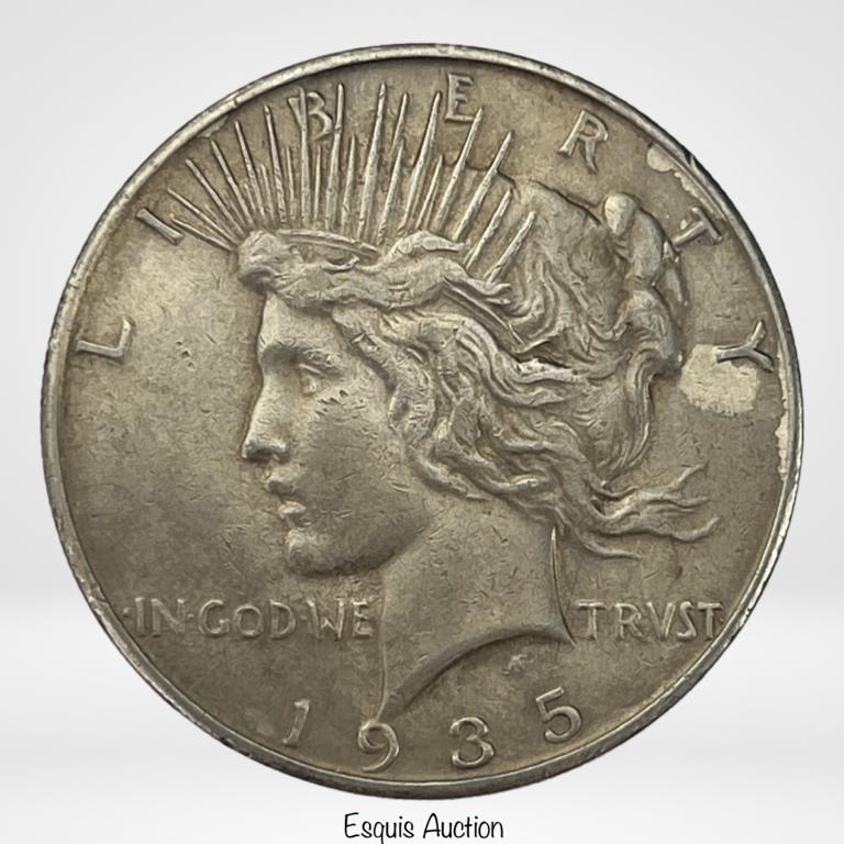1935 S US Silver Peace Dollar AU55 (1 of 2)