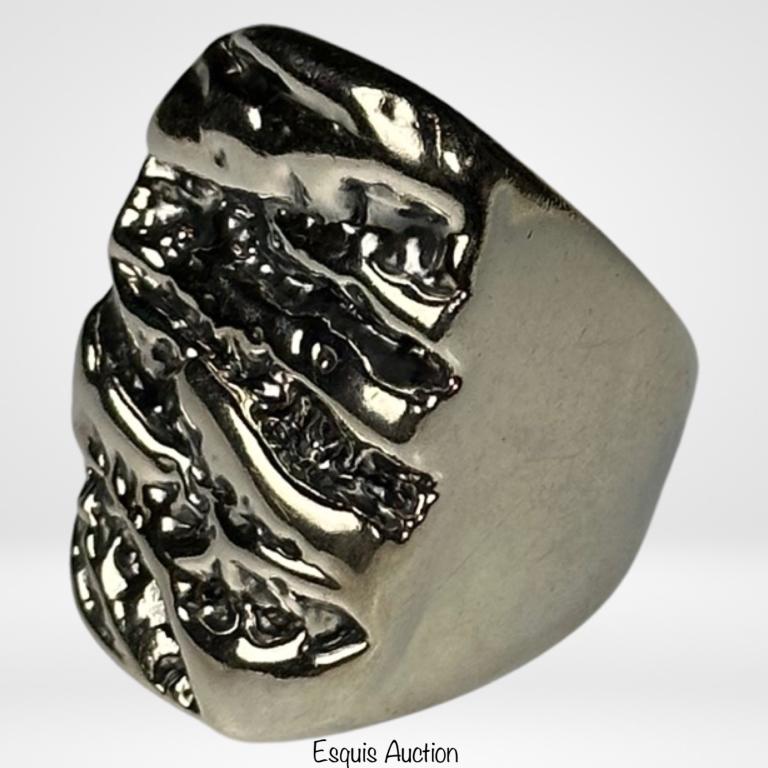 Massive Ladies Modernist Sterling Silver Ring (1 of 4)