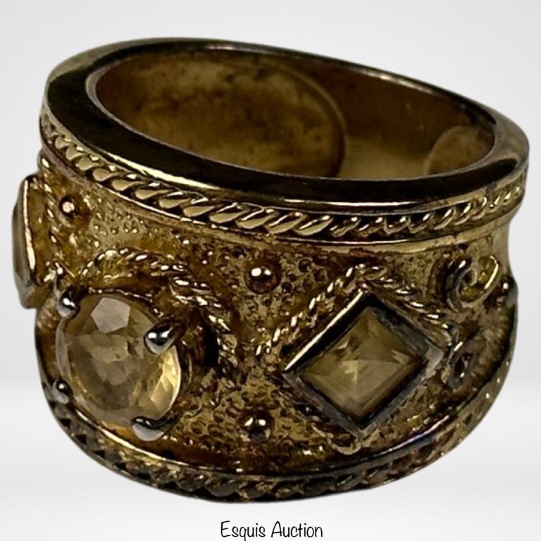 Sterling Silver Ladies Ring w/ Cubic Zirconia Ston (1 of 5)